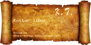 Kotter Tibor névjegykártya